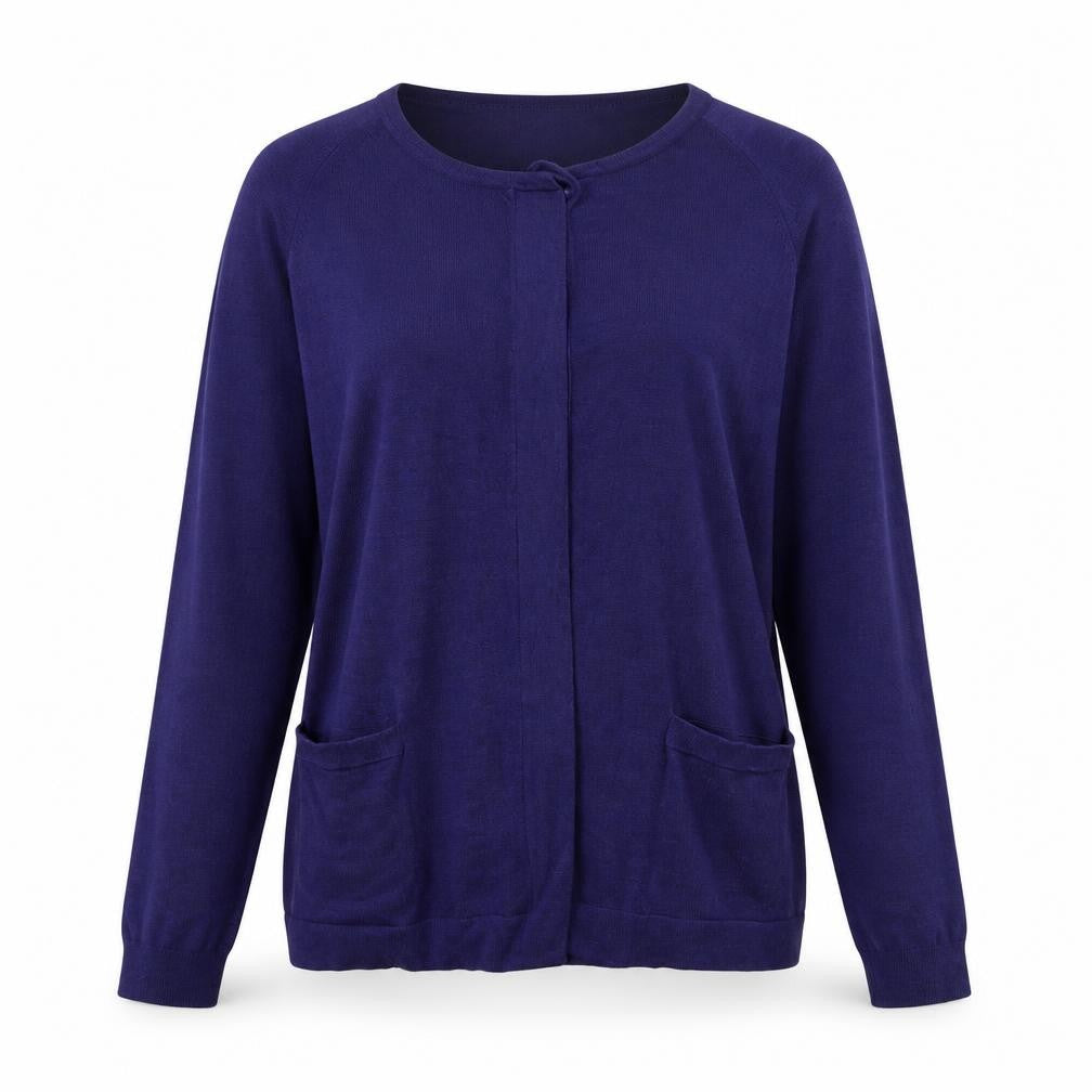 Front view of Cortefiel women’s blue knit jumper, size S