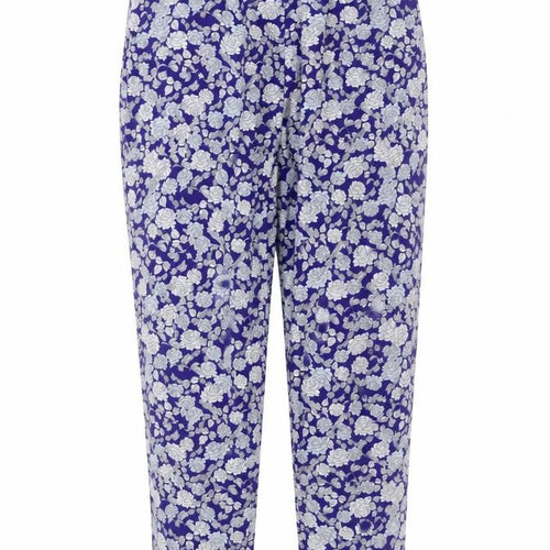 ASOS  Womens Blue Floral  Trousers  Size 12 L24 in