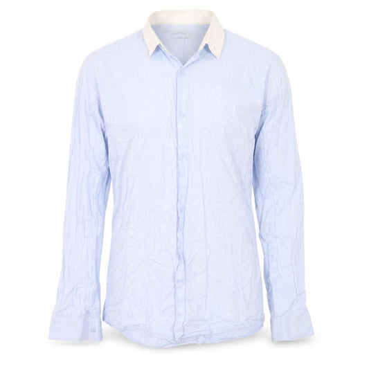 Front view of Cedarwood State men’s blue button-up, size 15