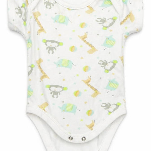 B&M Baby White Geometric  Babygrow One-Piece Size 6-9 Months