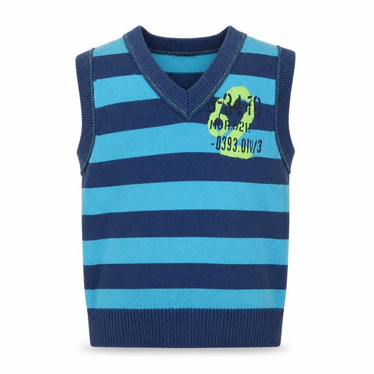 Front view of Next girls’ blue striped pullover sweatshirt, size 3, years