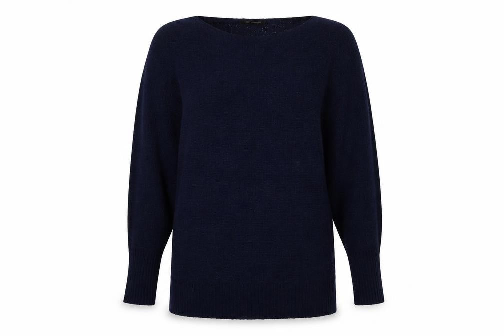 Front view of QED London women’s blue pullover sweatshirt, size L