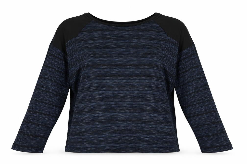 Front view of Marks & Spencer women’s blue pullover sweatshirt, size UK 10