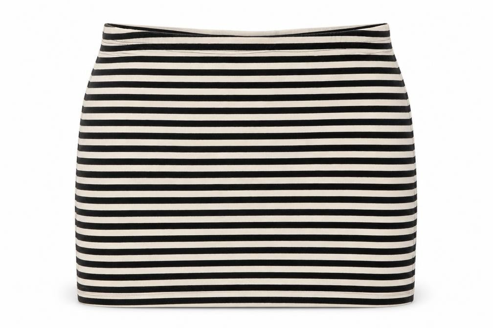 Front view of H&M women’s multicoloured striped cropped blouse, size S