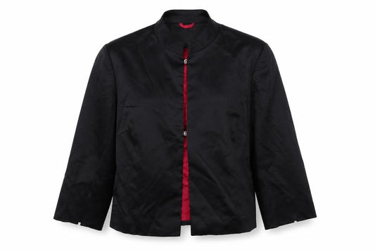 Front view of Principles women’s black kimono blazer, size UK 10