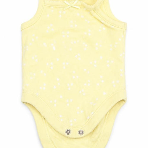 George Girls Yellow   Romper One-Piece Size Newborn  - Heart Print