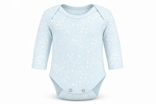 Front view of George girls’ green romper one-piece, size 0-3, months - star print