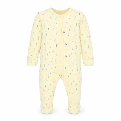 Fred & Flo Girls Yellow Floral  Babygrow One-Piece Size 3-6 Months