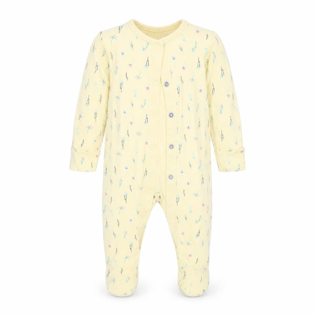 Fred & Flo Girls Yellow Floral  Babygrow One-Piece Size 3-6 Months