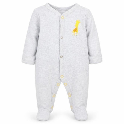 Mothercare Boys Grey Animal Print  Babygrow One-Piece Size Newborn  - Giraffe Logo