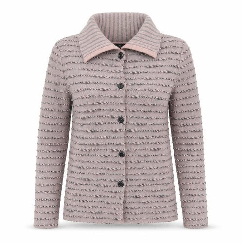 az Womens Pink Striped  Cardigan Jumper One Size