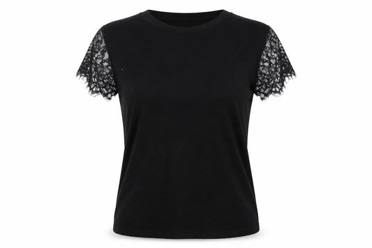 Front view of PRETTYLITTLETHING women’s black basic blouse, size UK 6