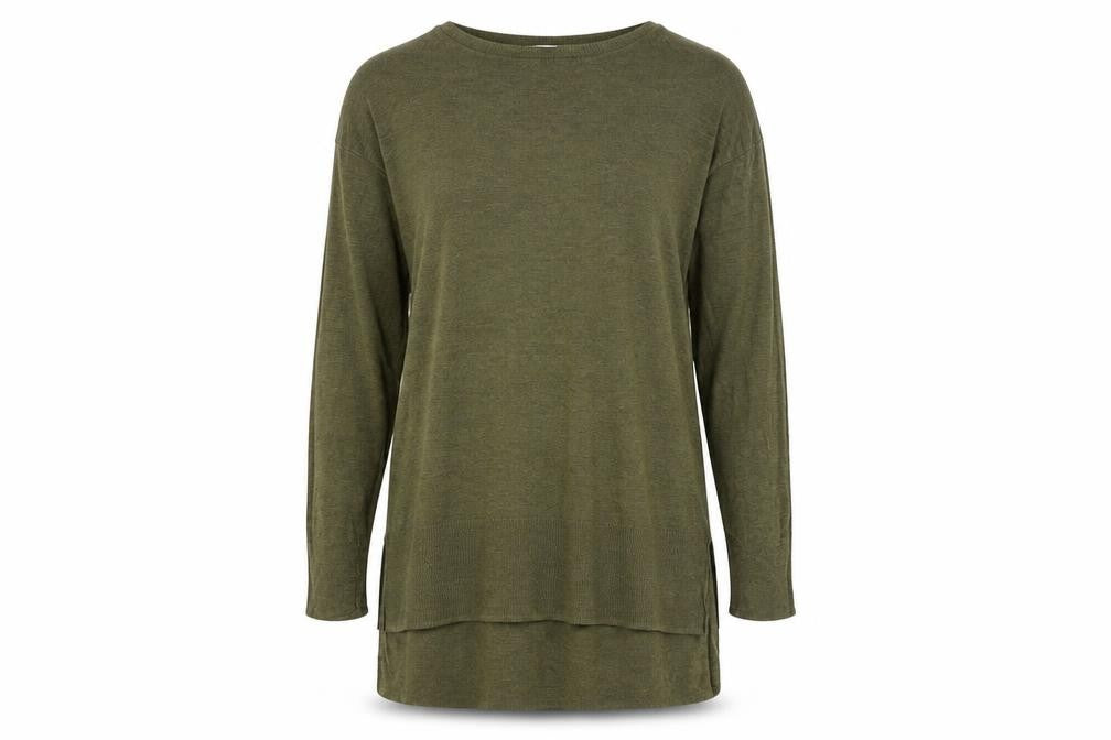 Front view of H&M women’s green jumper, size S