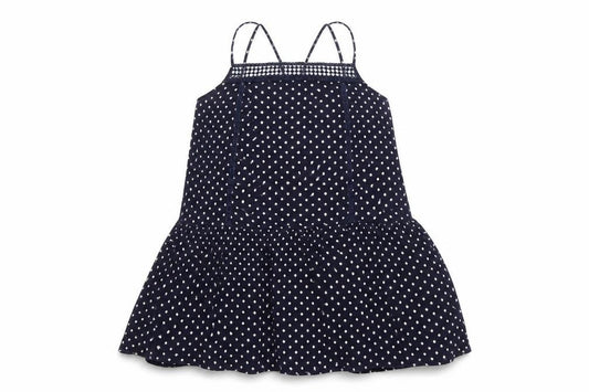 Front view of Next women’s blue polka dot basic t-shirt, size UK 12