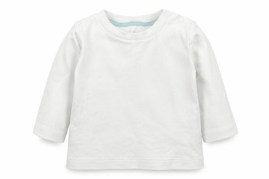 Front view of Morrisons Baby White Basic T-Shirt, size 0-3, Months