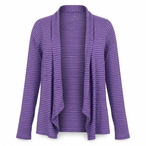 Marks and Spencer Womens Purple Striped  Cardigan Jumper Size 10