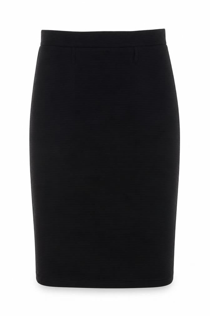 Front view of Ribbon women’s black straight & pencil skirt, size UK 10