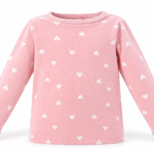 H&M Girls Pink Polka Dot Fleece Pullover Sweatshirt Size 3-4 Years
