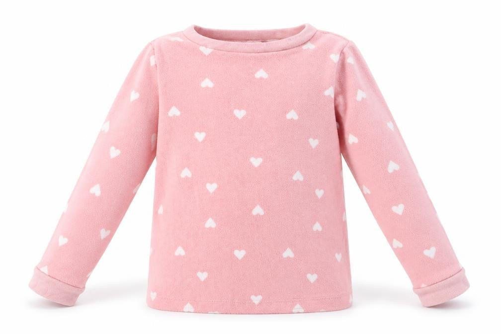 H&M Girls Pink Polka Dot Fleece Pullover Sweatshirt Size 3-4 Years
