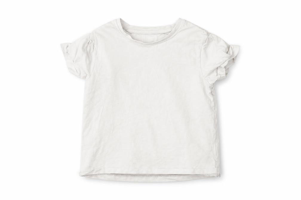 Front view of Nutmeg girls’ grey basic t-shirt, size 4-5, years