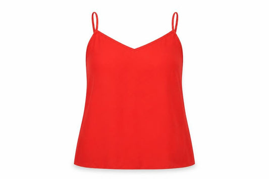 Front view of New Look women’s red basic blouse, size UK 8