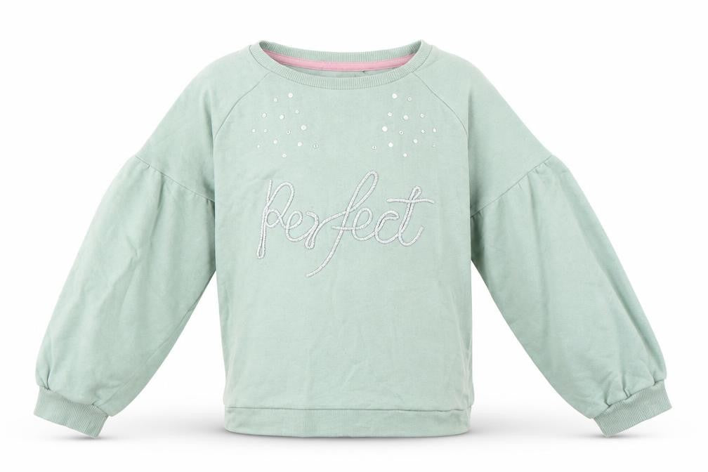 Front view of eorge girls’ green jumper, size 9-10, years