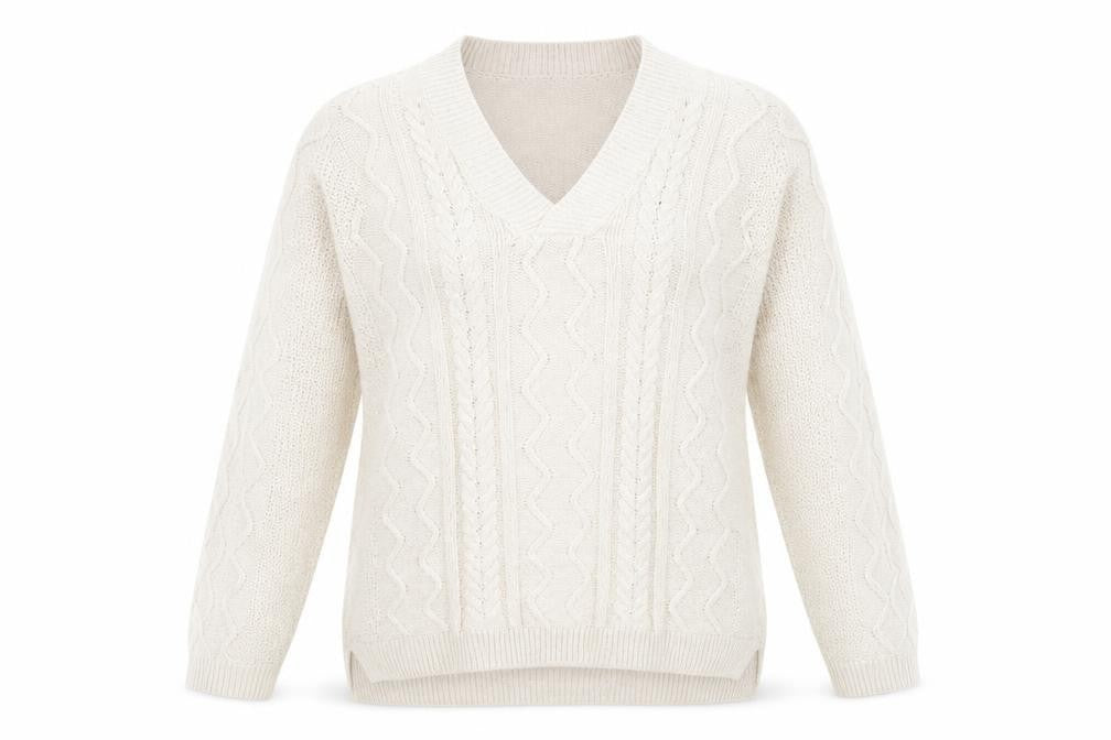 Front view of Isle women’s beige jumper, size S