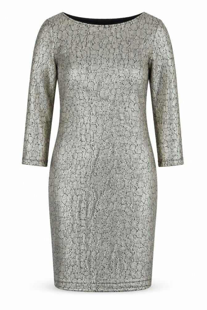 Front view of Topshop women’s gold bodycon, size UK 6