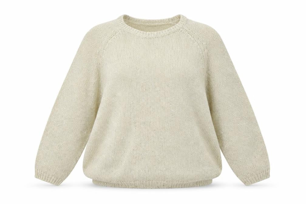 Front view of Marks & Spencer women’s ivory knit jumper, size S