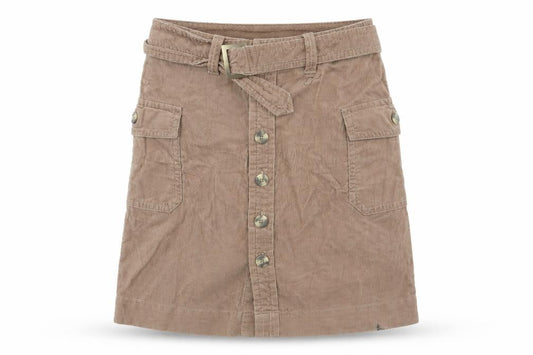Front view of Old Navy women’s brown flare skirt, size UK 6