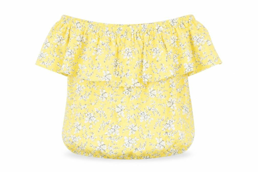 Next Womens Yellow Floral  Basic Blouse Size 10