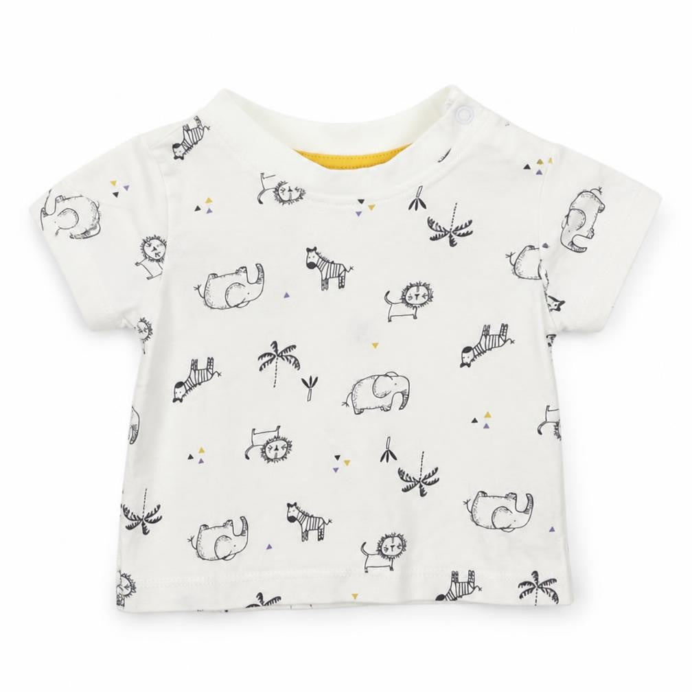Front view of Matalan Baby White Basic T-Shirt, size 0-3, Months