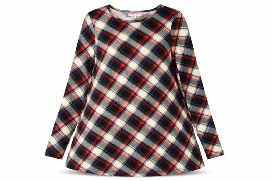 Front view of Glamorous women’s multicoloured check a-line, size UK 8