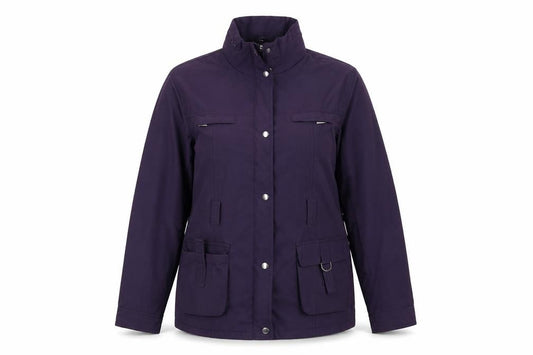 Front view of Smart Woman women’s purple jacket coat, size M