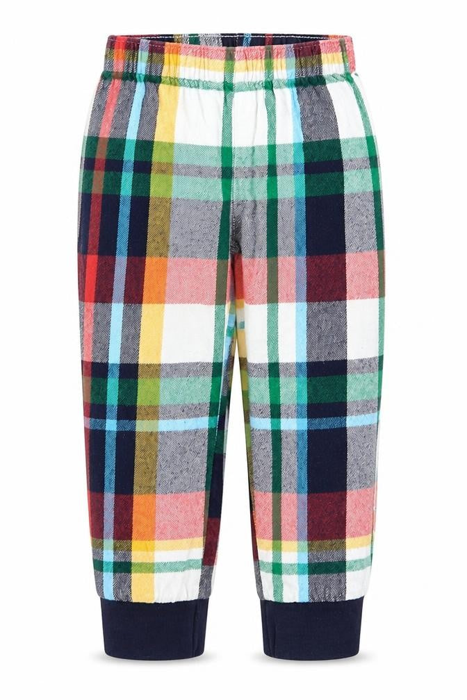 F&F Girls Blue Plaid  Capri Pyjama Pants Size 2-3 Years
