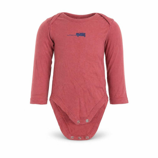 Front view of Marks & Spencer Baby Red Babygrow One-Piece, size 3-6, Months