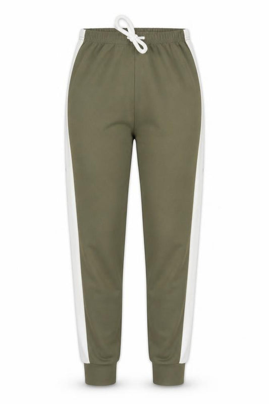 Front view of PRETTYLITTLETHING women’s green sweatpants, size UK 8, 27-inch leg