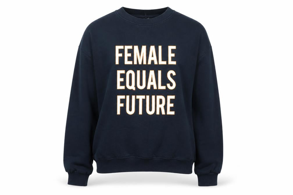 Front view of H&M women’s blue jumper, size M