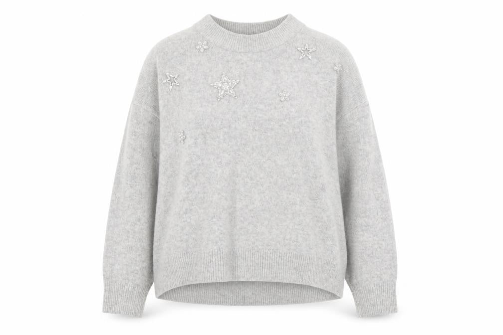 Front view of H&M women’s grey jumper, size M
