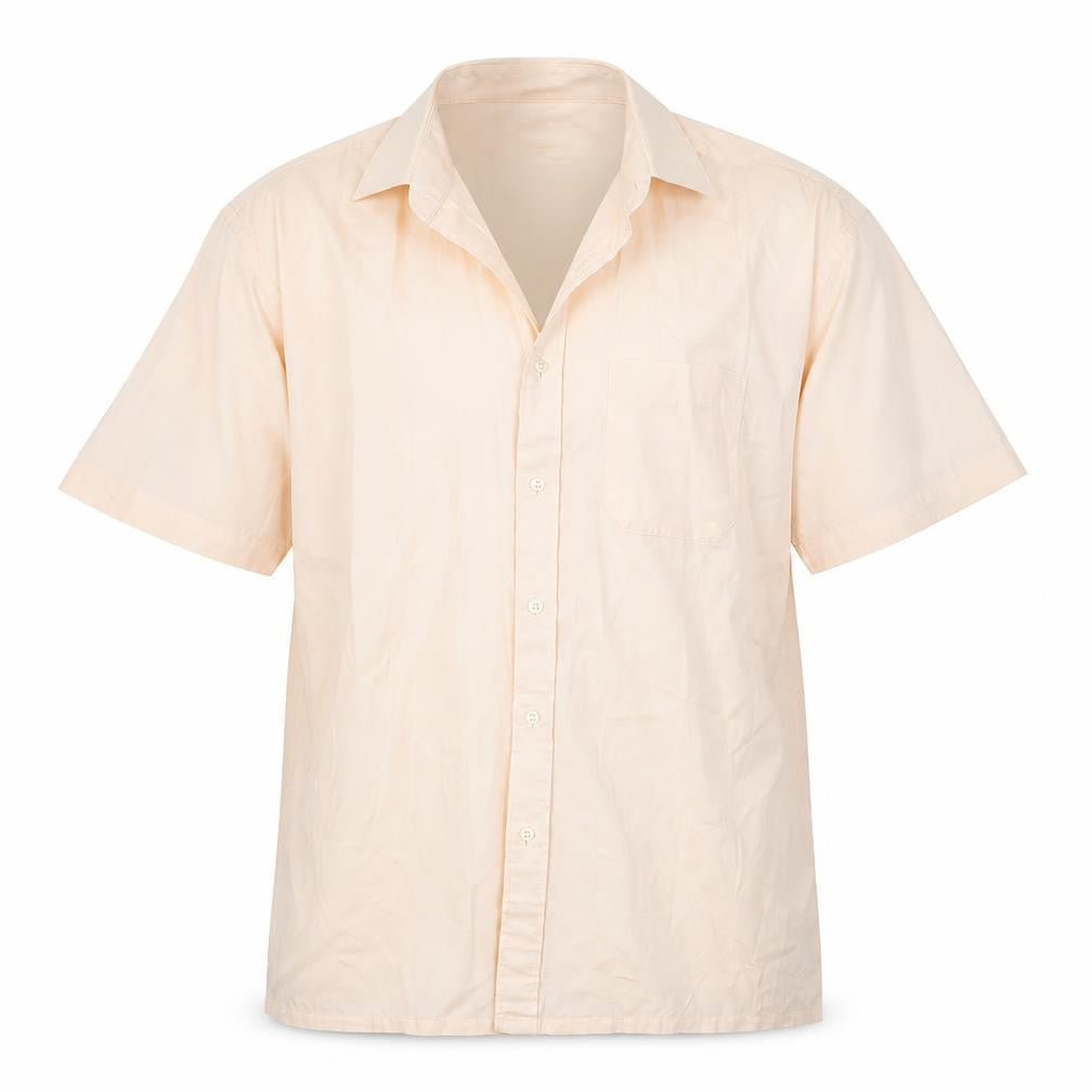 Front view of BHS men’s pink button-up, size 16.5