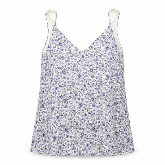 Front view of Next women’s white floral basic tank, size UK 10
