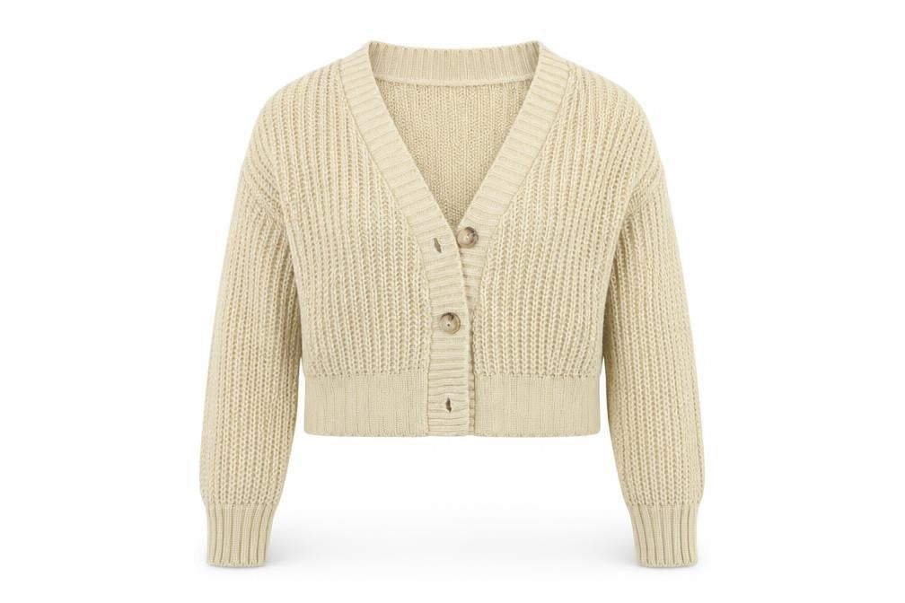 Boohoo Womens Beige Houndstooth  Cardigan Jumper Size L