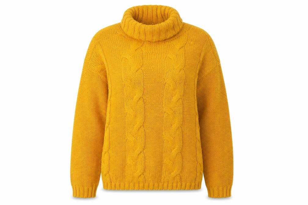 Front view of Primark women’s yellow pullover sweatshirt, size L