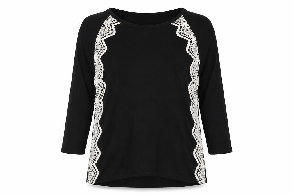 Front view of La Redoute women’s black pullover sweatshirt, size UK 16