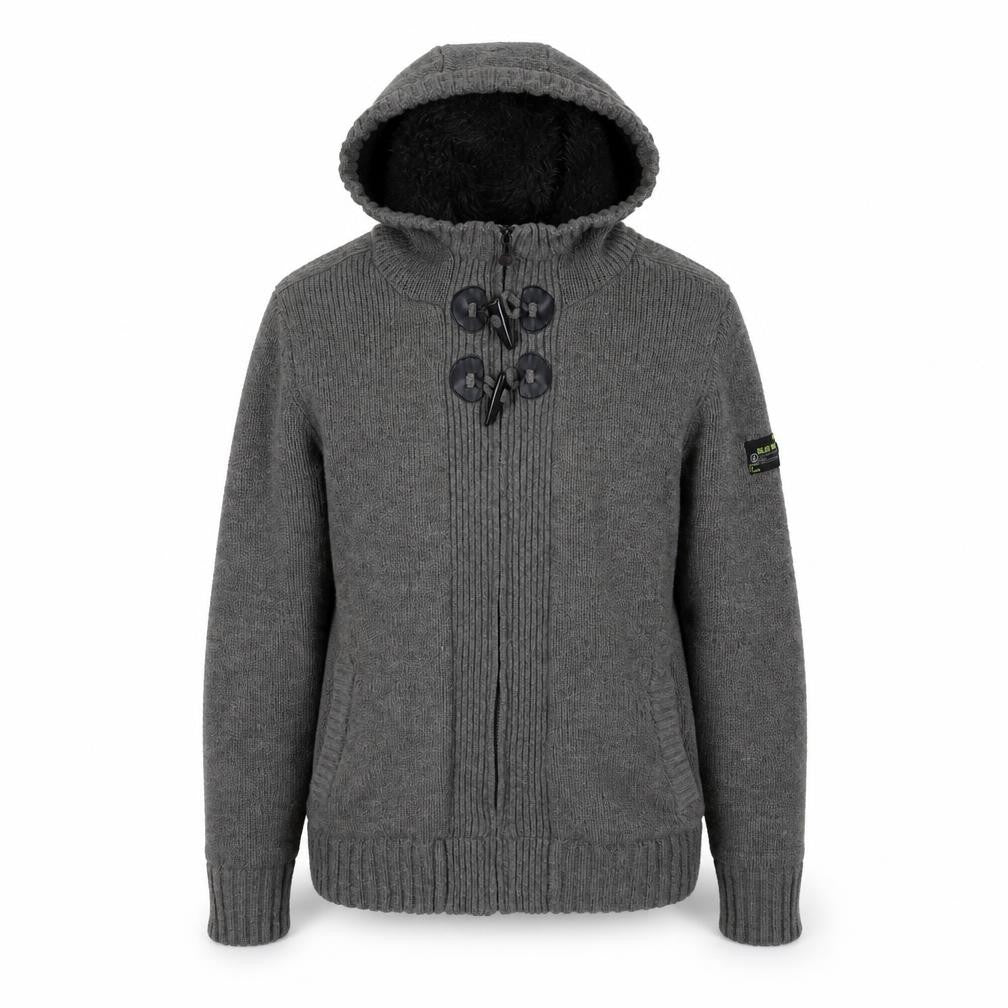 Front view of Blue Inc men’s grey jacket, size XS
