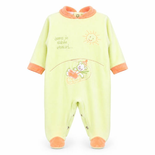 Miminho Boys Green Animal Print  Babygrow One-Piece Size 12 Months  - Teddy Bear
