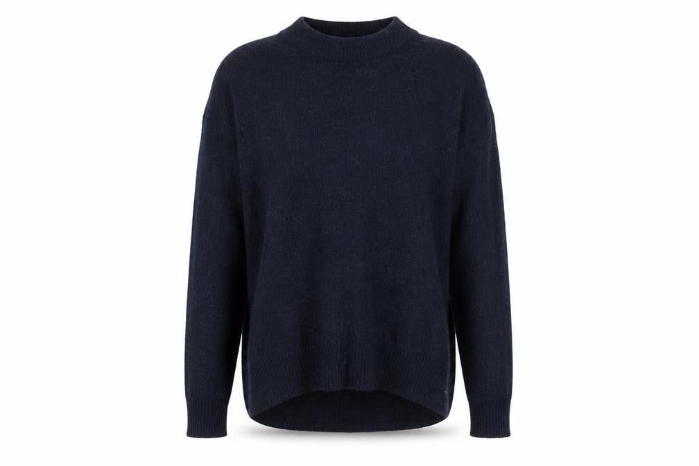 Front view of H&M women’s blue jumper, size M