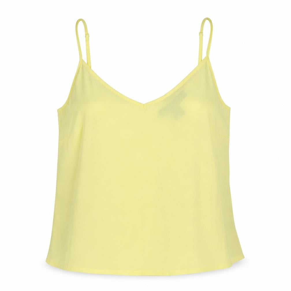 Front view of Primark women’s yellow camisole blouse, size UK 10