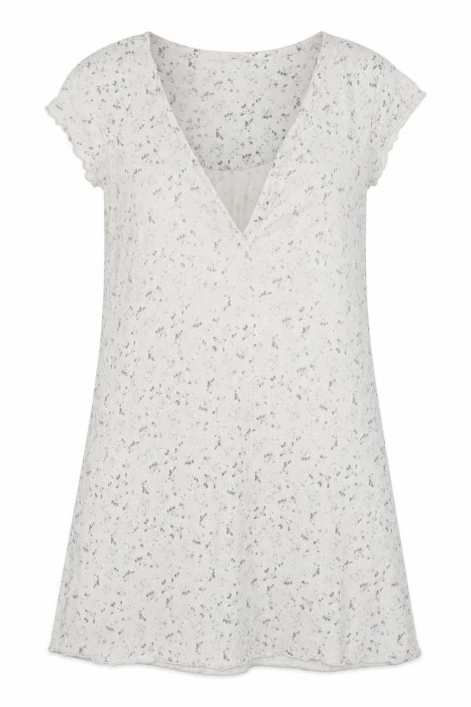 Front view of Matalan women’s white floral top dress, size UK 12