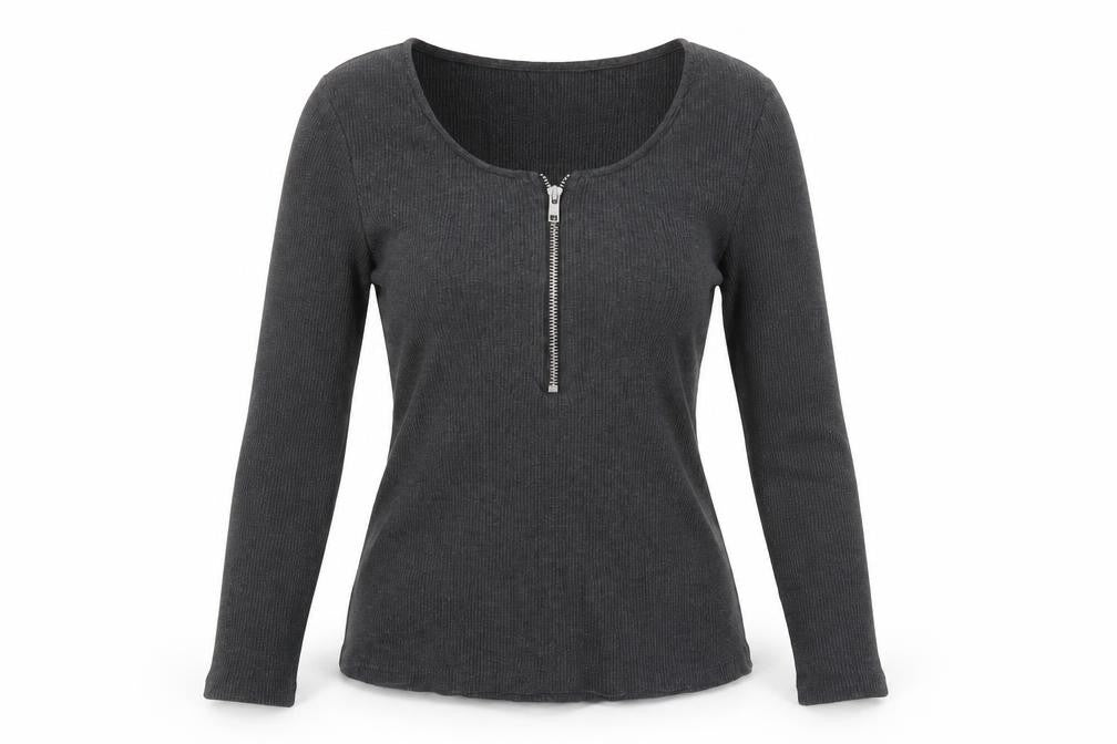 Front view of FB Sister women’s grey jumper, size L